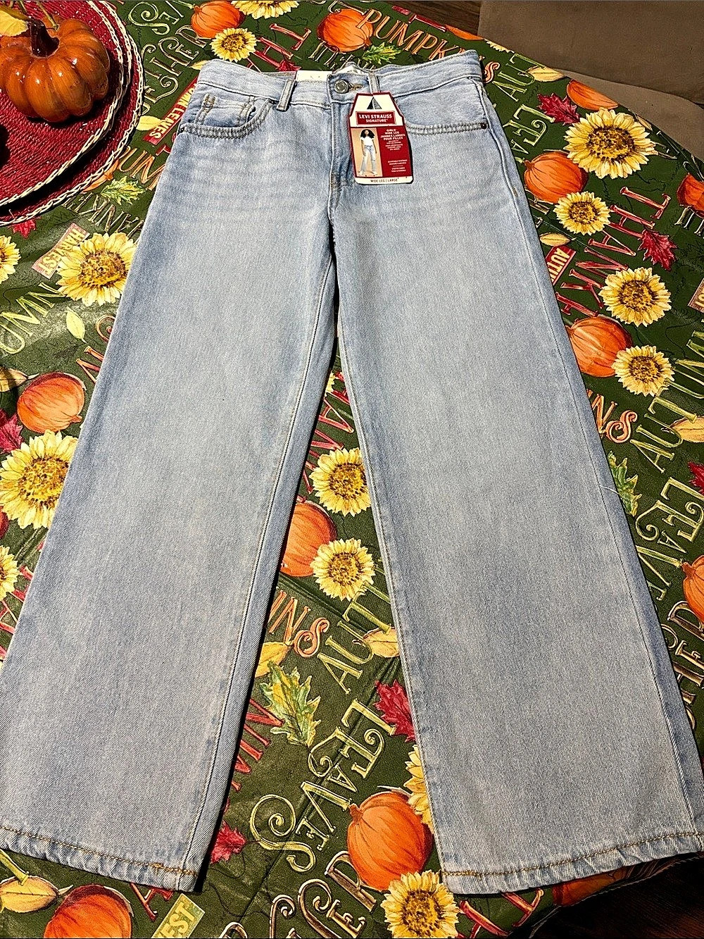 Levi Strauss Signature Girls' Wide Leg Wide Leg Jeans in Blue Size 10 NWT
